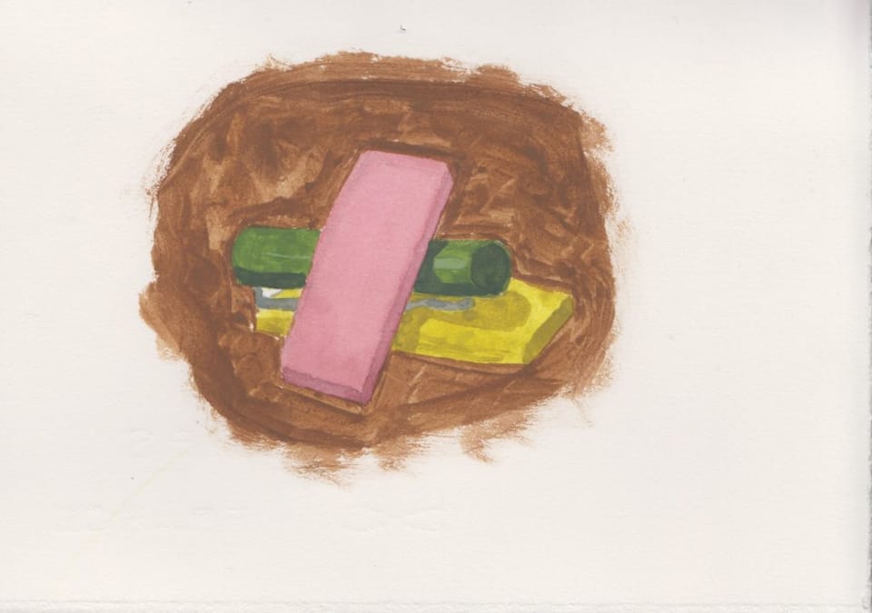 Still Life: Post-It Strips and Pen Cap