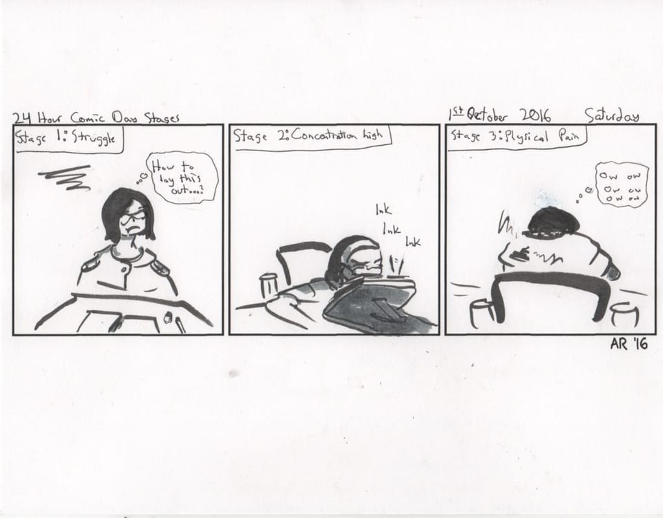 24 Hour Comic Day Stages