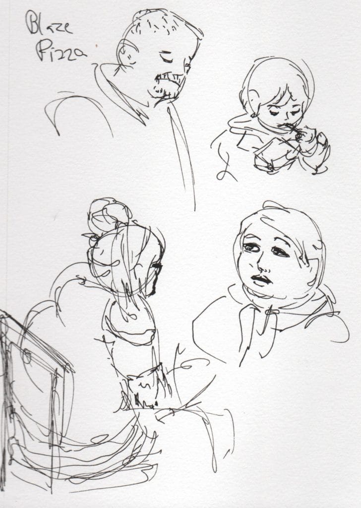 Blaze Pizza People Sketches