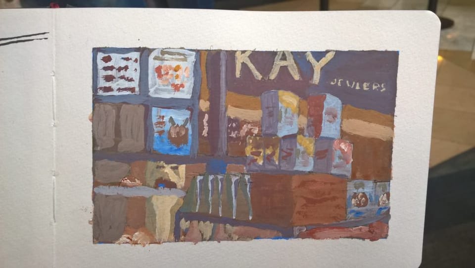 Casein Painting Process: Starbucks Display